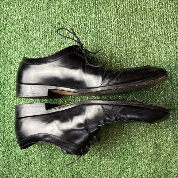 Salvatore Ferragamo Men’s Black Leather Oxford Dress Shoes Size 9.5